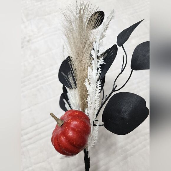 New Lot of 3 Halloween 16 in Height Orange Mini Pumpkin Foam Decorative Pick - Picture 6 of 6